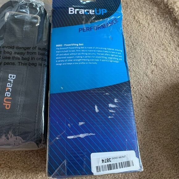 BraceUp Powerlifting Belt B692 Black Large *NEW* - Picture 4 of 5